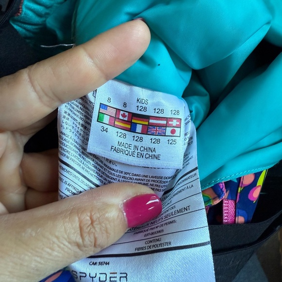 Multicolor Little Girl Spyder Ski bib - Picture 5 of 7